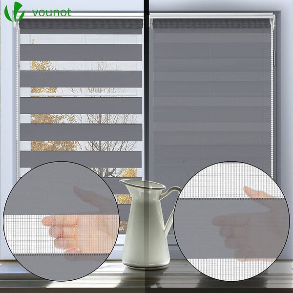 VOUNOT - Store enrouleur jour nuit double 100x150cm Gris - large