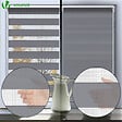 VOUNOT - Store enrouleur jour nuit double 55x150cm Gris - vignette