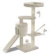 VOUNOT - Arbre à Chat 112cm avec Griffoir Plateforme Niche L Beige - vignette