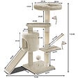 VOUNOT - Arbre à Chat 112cm avec Griffoir Plateforme Niche L Beige - vignette