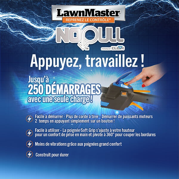 LAWNMASTER - Coupe-bordures thermique démarrage électrique 26cc 740W - large
