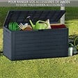VOUNOT - Coffre de Rangement Exterieur 280L  en PP 116x44x55CM Style Bois Anthracite - vignette