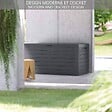 VOUNOT - Coffre de Rangement Exterieur 280L  en PP 116x44x55CM Style Bois Anthracite - vignette
