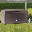 VOUNOT - Coffre de Rangement Exterieur 310L  en PP 119x48x60CM Style Polyrotin Marron - vignette