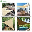 VOUNOT - Voile d ombrage Triangle HDPE avec 19 pcs kit de montage 3x3x3m Ivoire - vignette