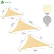 VOUNOT - Voile d ombrage Triangle HDPE avec 19 pcs kit de montage 3x3x3m Ivoire - vignette