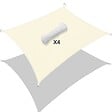 VOUNOT - VOUNOT Voile d’ombrage Rectangulaire Imperméable Polyester avec Corde 3x2m Beige - vignette