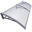 VOUNOT - Auvent de porte marquise 200x80 cm transparent en Polycarbonate anti UV Gris - vignette