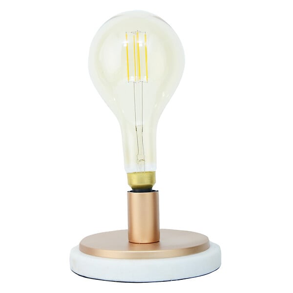 C-CREATION - Lampe à poser - Marbre métal - Nuzo - Blanc cuivre - E27 - large
