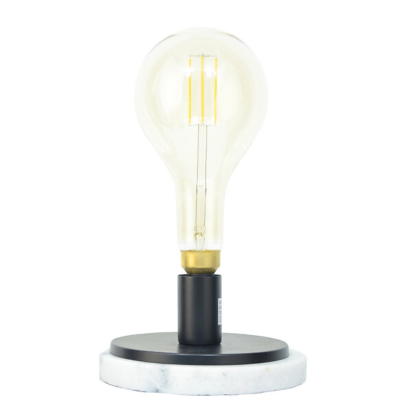 C-CREATION - Lampe à poser Nuzo - Métal et marbre - Noir et blanc - E27 - large