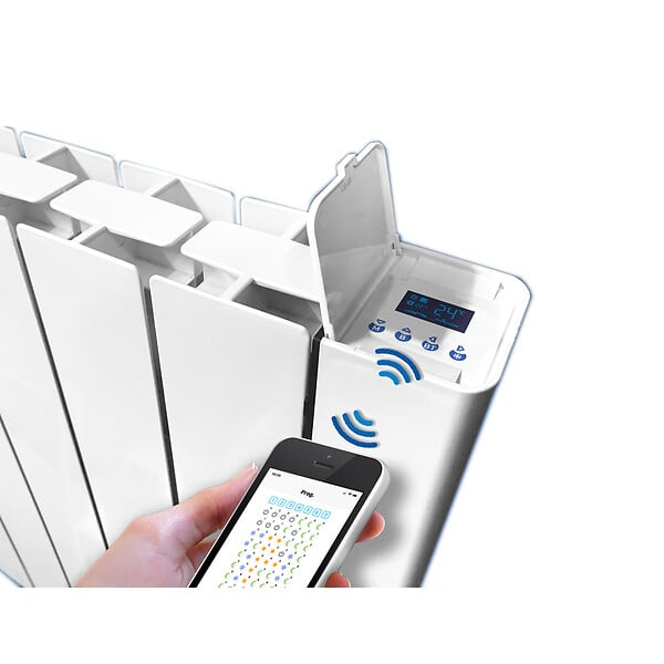 OPTIMEO - OPT-ORIBT-1000  Radiateur Électrique 1000W À Inertie Fluide Connecté Bluetooth Blanc - large