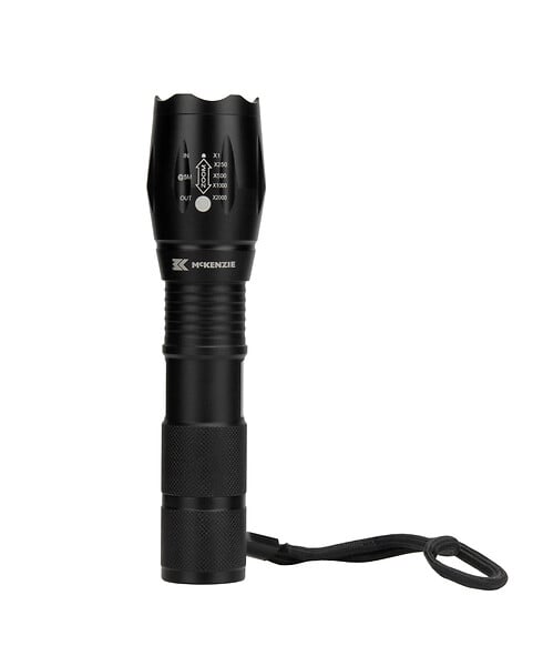 MC KENZIE - Lampe torche LED - Aluminium - Noir - 200Lm - large