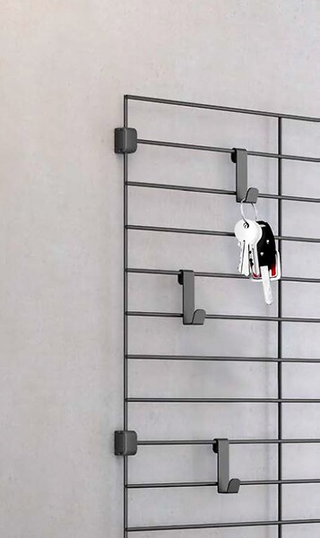 METALTEX - Grille murale en acier MURAL LINE Noir 43x68cm - large