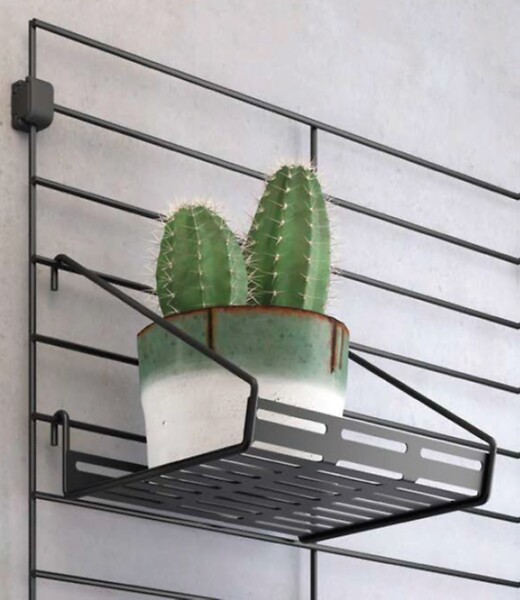 METALTEX - Étagère murale acier MURAL LINE Noir 18x15cm - large