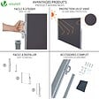 VOUNOT - Paravent retractable avec housse de protection 1.8x3m Anthracite - vignette