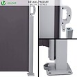 VOUNOT - Paravent retractable avec housse de protection 1.4x3m Anthracite - vignette