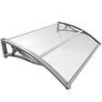 VOUNOT - Auvent de porte marquise 120x80 cm transparent en Polycarbonate anti UV Gris - vignette