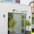 VOUNOT - Auvent de porte marquise 100x80 cm transparent en Polycarbonate anti UV Gris - vignette