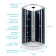 AURLANE - Cabine de douche 1/4 de cercle - 85x85x225cm - NIGHTY - vignette