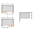 KASSANDRA - Paroi de douche fixe + Porte coulissante GLASÉ 130 cm Paroi latérale : 76 - 79 cm - vignette