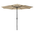 HAPPY GARDEN - Parasol droit HAPUNA rond 3,30m de diamètre beige - vignette
