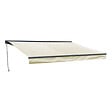 HAPPY GARDEN - Store banne SAULE 3,95 × 3m avec semi-coffre - Toile beige et structure grise - vignette