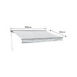 HAPPY GARDEN - Store banne SAULE 2,95 × 2,5m avec semi-coffre - Toile rayée blanche/grise et structure blanche - vignette