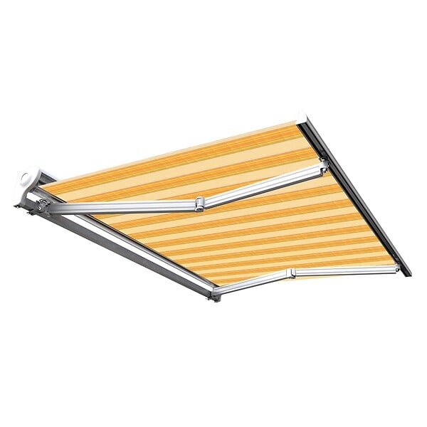 COTE STORE - Store banne manuel Demi coffre 4 x 3 m pour terrasse - Jaune rayé - large
