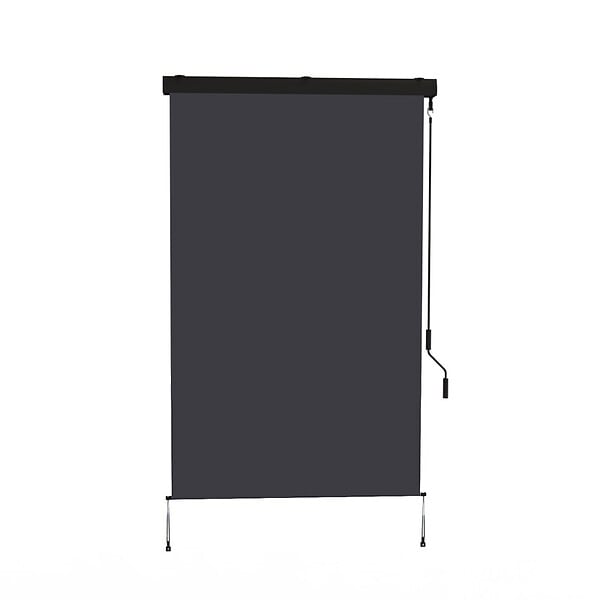 COTE STORE - Store vertical 1,4 x 2,5 m enrouleur extérieur terrasse ou balcon - Armature Anthracite mat - Toile Gris anthracite - large