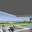 COTE STORE - Store banne coffre intégral 4,5 x 3,5 m motorisé et manuel extérieur pour terrasse - Gris - vignette