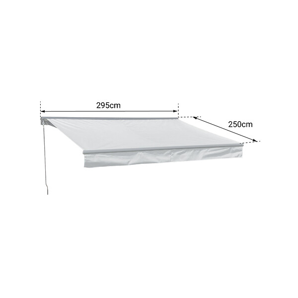 HAPPY GARDEN - Store banne SAULE 2,95 × 2,5m avec semi-coffre - Toile grise et structure grise - large