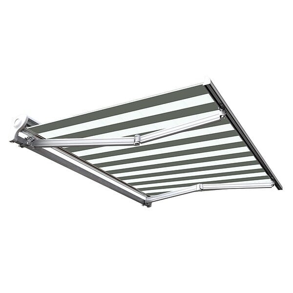 COTE STORE - Store banne manuel Demi coffre 4 x 3 m pour terrasse - Blanc gris - large
