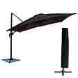 HAPPY GARDEN - Parasol déporté MOLOKAI carré 3x3m noir + housse - vignette