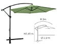 CHALET & JARDIN - Parasol Déporté Rond Collioure  - Vert Amande - vignette