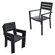 HAPPY GARDEN - Salon de jardin VENEZIA extensible 132/264 en aluminium anthracite - 10 places - vignette