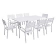 HAPPY GARDEN - Salon de jardin VENEZIA extensible 90/180 en aluminium blanc - 8 places - vignette