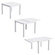 HAPPY GARDEN - Salon de jardin VENEZIA extensible 90/180 en aluminium blanc - 8 places - vignette