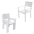 HAPPY GARDEN - Salon de jardin VENEZIA extensible 90/180 en aluminium blanc - 8 places - vignette