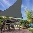 COTE STORE - Voile d'ombrage 4 x 5 x 6 m triangulaire 280g/m² - Haute densité résistante au vent - Tissu micro-aéré - Gris - vignette