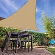 COTE STORE - Voile d'ombrage 4 x 4 x 4 m triangulaire 280g/m² - Haute densité résistante au vent - Tissu micro-aéré - Beige - vignette