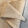 COTE STORE - Voile d'ombrage 4 x 4 x 4 m triangulaire 280g/m² - Haute densité résistante au vent - Tissu micro-aéré - Beige - vignette