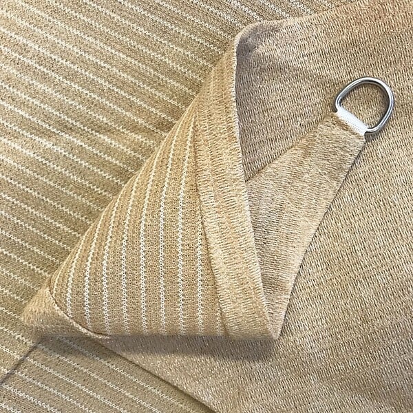 COTE STORE - Voile d'ombrage 4 x 4 x 4 m triangulaire 280g/m² - Haute densité résistante au vent - Tissu micro-aéré - Beige - large