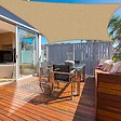 COTE STORE - Voile d'ombrage 5 x 5 m carré 280g/m² - Haute densité résistante au vent - Tissu micro-aéré - Beige - vignette