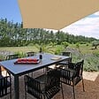COTE STORE - Voile d'ombrage 3 x 4 x 4 x 5 m trapèze 280g/m² - Haute densité résistante au vent - Tissu micro-aéré - Beige - vignette