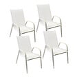 HAPPY GARDEN - Lot de 4 chaises MARBELLA en textilène blanc - aluminium blanc - vignette