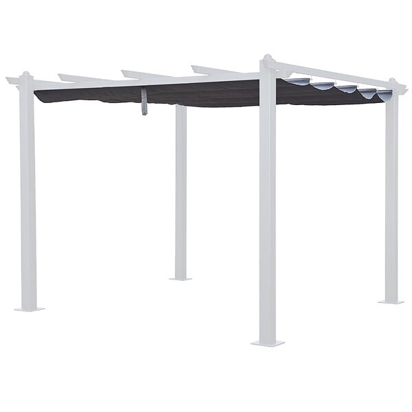 HAPPY GARDEN - Toile pour pergola autoportante 3 × 3m CASSIS grise - large
