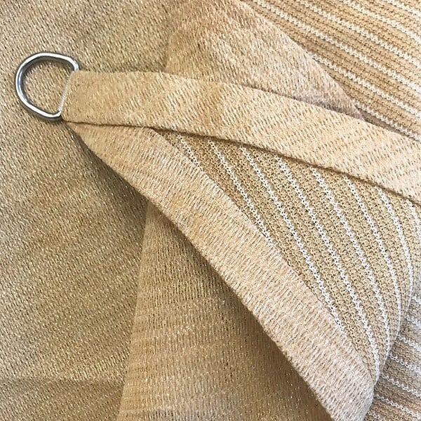 COTE STORE - Voile d'ombrage 4 x 4 m carré 280g/m² - Haute densité résistante au vent - Tissu micro-aéré - Beige - large