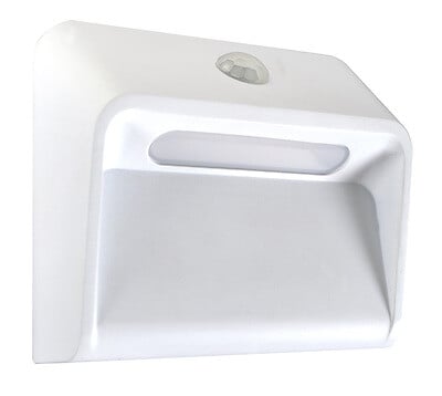 TIBELEC - Balise nocturne LED HOLSTEN Blanc détecteur mouvement 3m - large