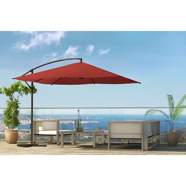 CONCEPT USINE - Parasol  terracotta déporté carré 3 x 3 m SOLENZARA - large