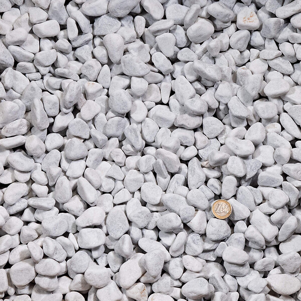 RO'MA NATURE - Galet Marbre Blanc Carrare 15-25 mm - Lot de 25 sacs de 20 kg (7,5 m²) - large